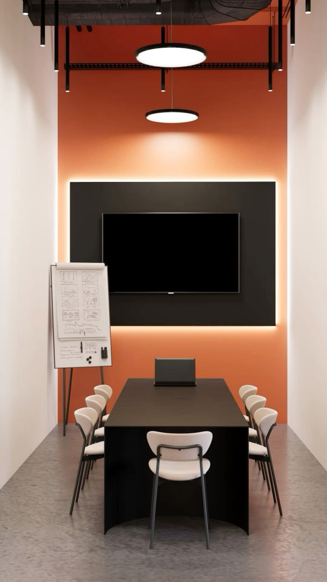 Acoustic Conference Suite with Concealed Ring LED Chandelier #44